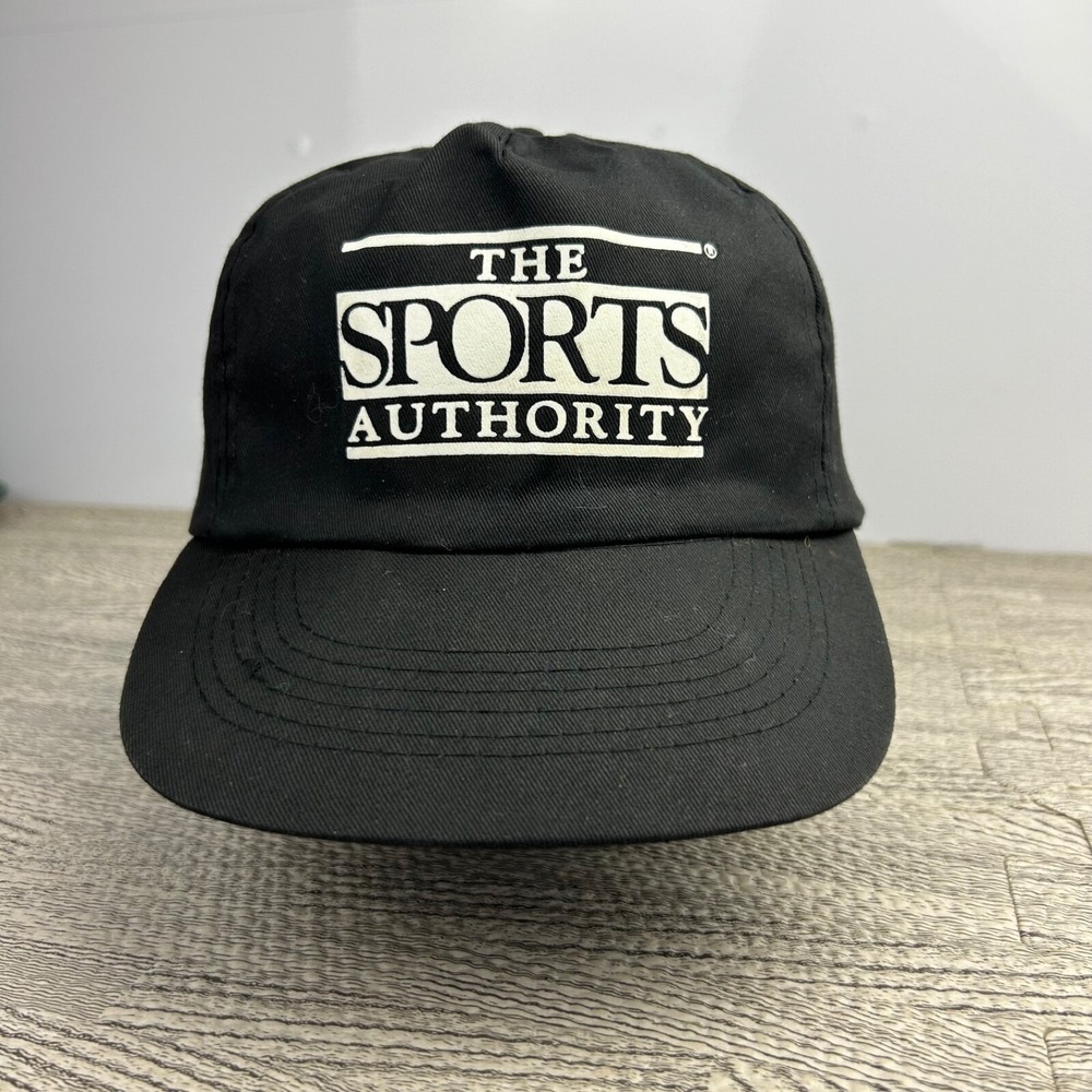 Vintage 90s The Sports‎ Authority Hat Cap Snap Back Adjustable Black Adult